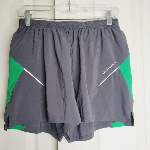 Brooks Shorts Brooks Running Shorts Gray Drawstring Elastic Waist